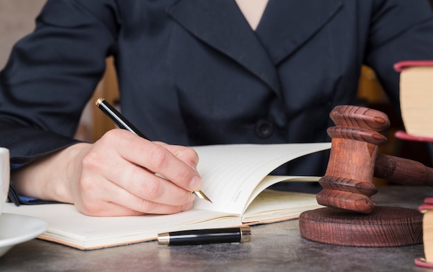 Lawyer working close up Free Photo