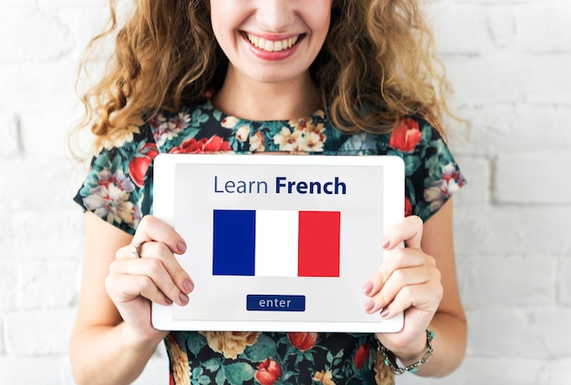 Learn french language online education concept Free Photo