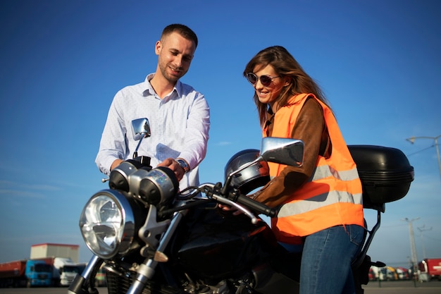 Premium Photo | Learning To Ride Motorcycle.