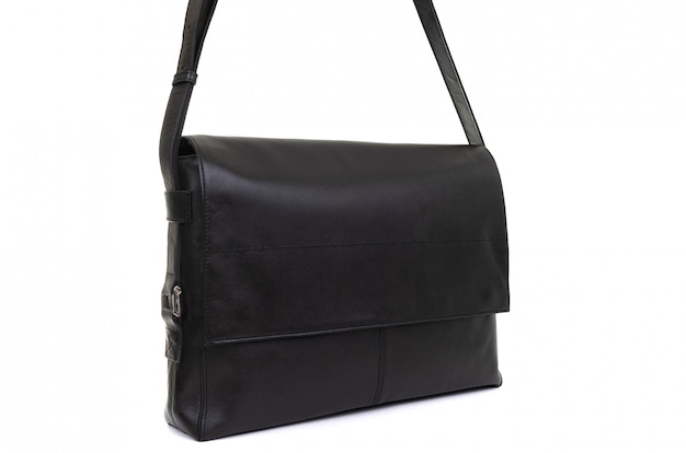 Premium Photo | Leather women black bag isolated on white background