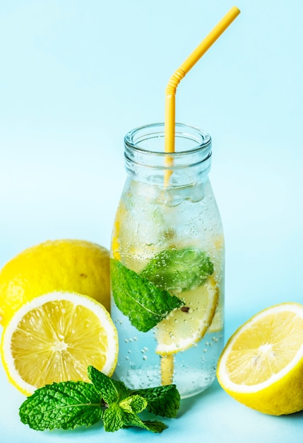 Free Photo Lemon Mint Infused Water Recipe