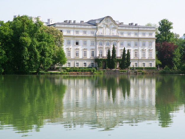 Premium Photo The Leopoldskron With The Hohensalzburg Fortress In