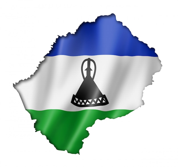 Premium Photo Lesotho Flag Map