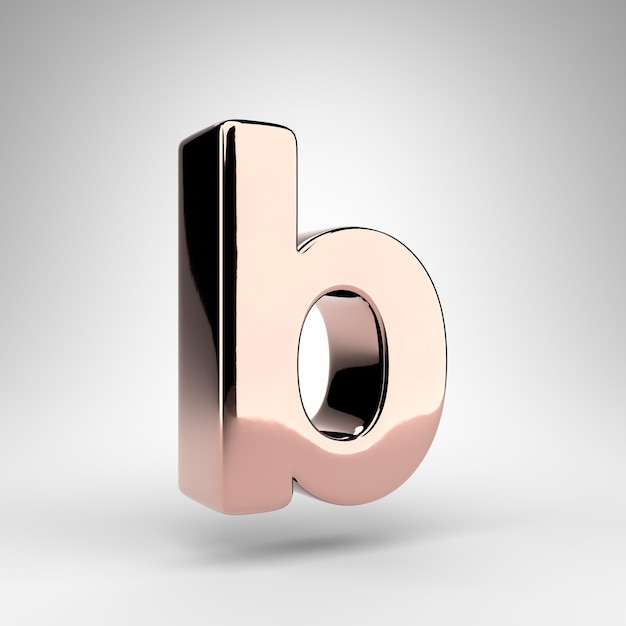 Premium Photo | Letter B Lowercase On White Background. Rose Gold 3d ...