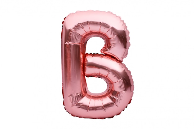 Premium Photo | Letter B Made Of Rose Golden Inflatable Helium Balloon ...