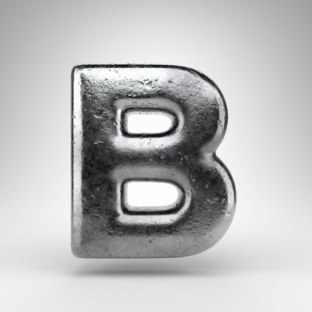 Premium Photo | Letter B Uppercase On White Background. Iron 3d ...