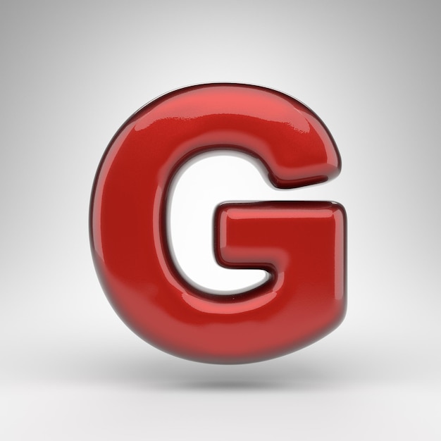 Premium Photo | Letter g uppercase on white background. red car paint ...