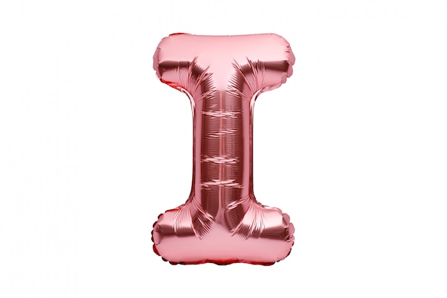 Premium Photo | Letter i made of rose golden inflatable helium balloon ...