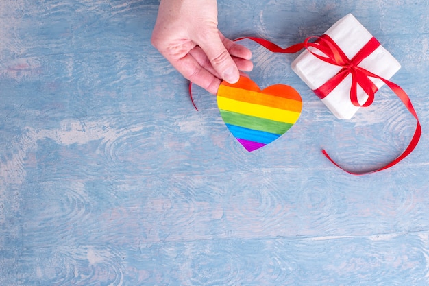 Premium Photo | Lgbt valentine's day concept. valentine's day gifts ...