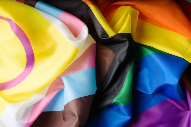 Premium Photo | Lgbtqia + flag, new international symbol of community ...