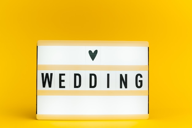 Download Free Light Box With Text Wedding On Yellow Wall Premium Photo Use our free logo maker to create a logo and build your brand. Put your logo on business cards, promotional products, or your website for brand visibility.