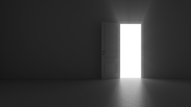 Premium Photo | Light coming through an open door
