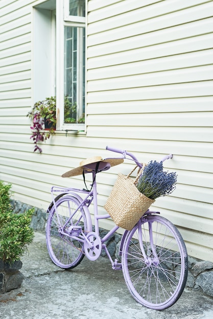 lilac bike with basket