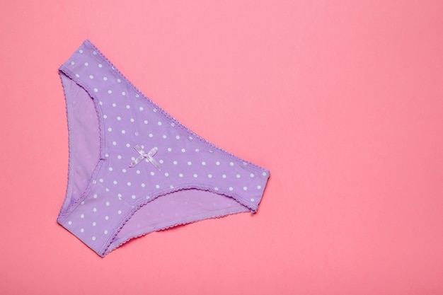 Premium Photo | Lilac cotton women's panties