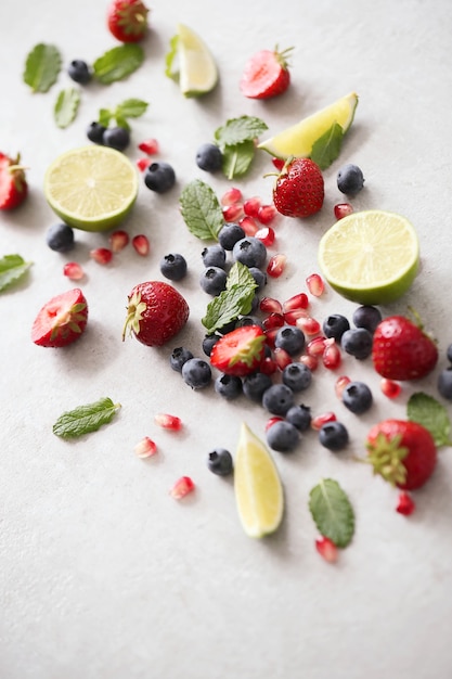 Free Photo | Lime, berries and leaves