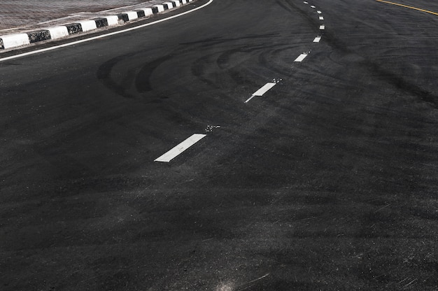 Premium Photo | Line in the asphalt road ,copy space of road line ...