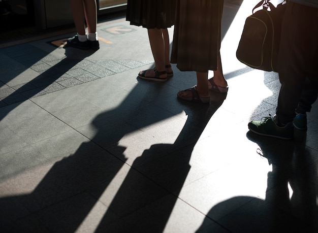 Free Photo | Line queue standing straight waiting crowded round