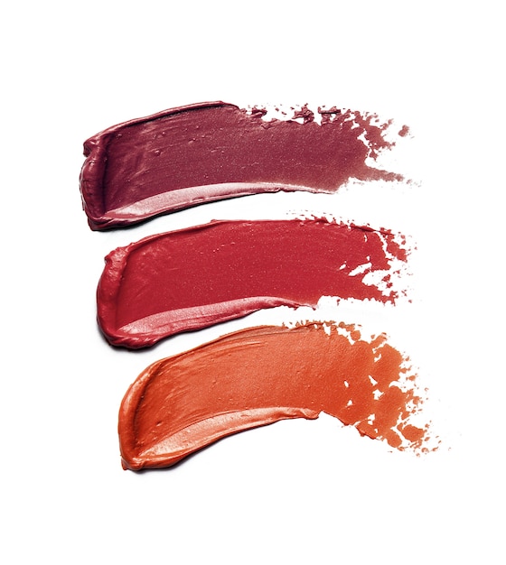 Premium Photo | Lipstick brush strokes in different shades isolated on ...