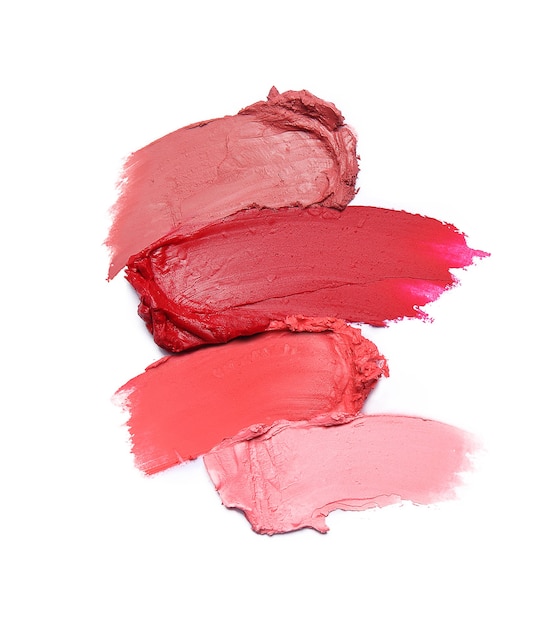 Premium Photo | Lipstick brush strokes in different shades isolated on ...