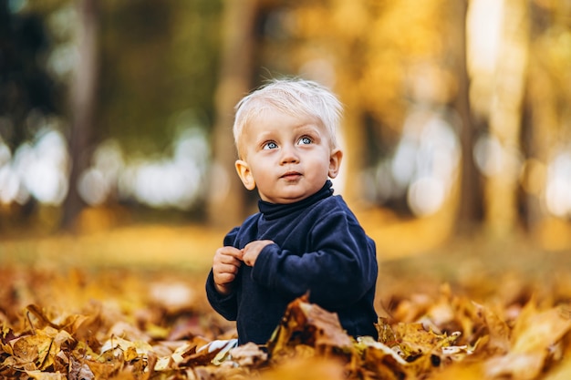 Premium Photo | Little baby boy having fun outdoors in the park