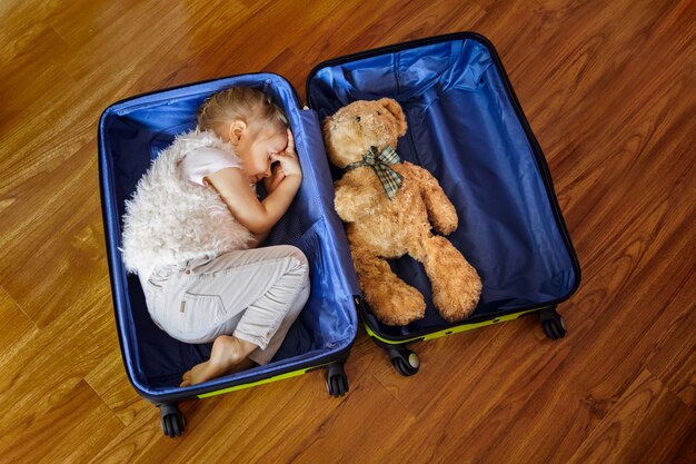 teddy in a suitcase