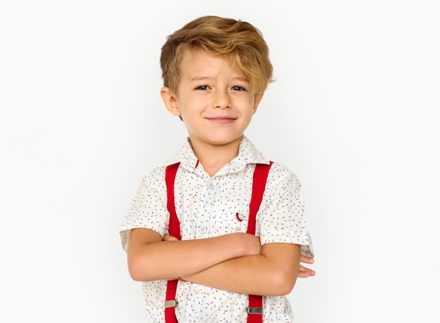 Little Boy Smiling Happiness Studio Portrait