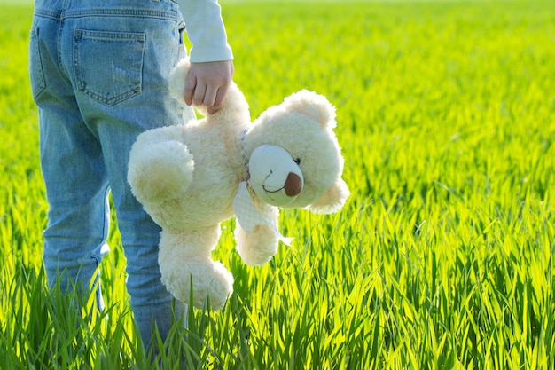 cute girl with teddy