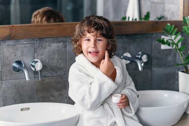 boys white dressing gown