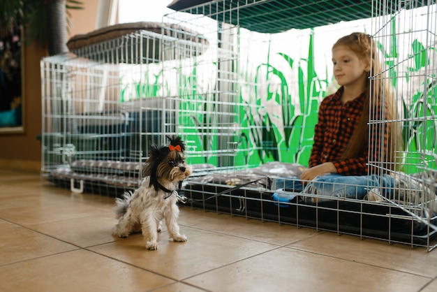 Premium Photo Little Girl Sitting In Big Cage