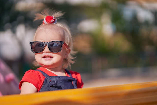 little girl with sunglasses