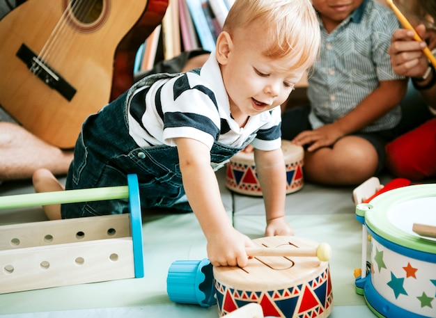 wooden drum set for toddlers