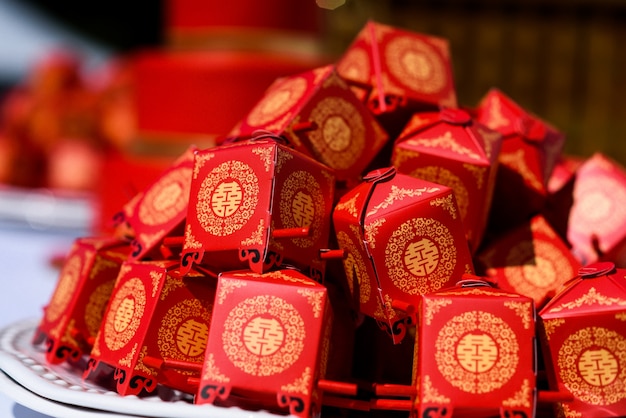 Little present boxes  made in chinese style Free Photo