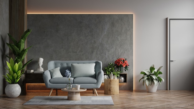 Minimalist scandinavian living room couch