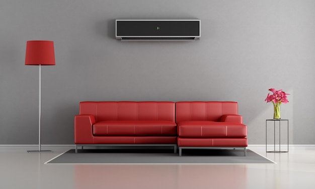 Premium Photo | Living room with air conditioner