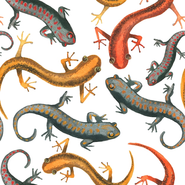 Premium Photo Lizard reptile seamless pattern illustration.