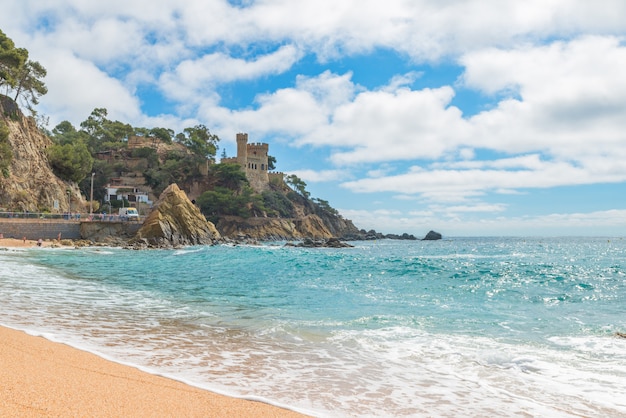 Premium Photo | Lloret de mar castell plaja at sa caleta beach in costa ...