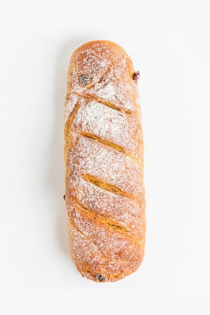 Free Photo | Loaf of bread view from above on a white background