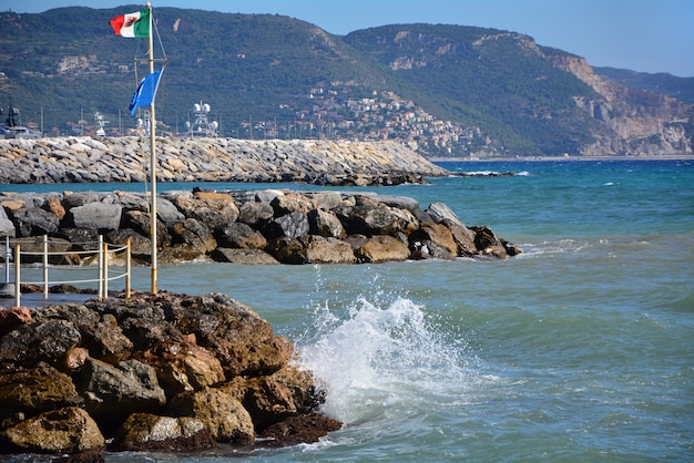 Loano town liguria italy Mediterranean sea shore