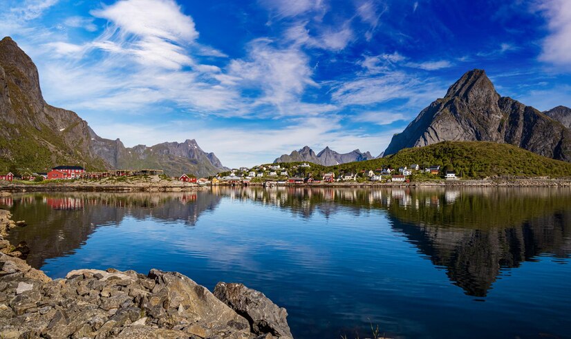 Premium Photo | Lofoten is an archipelago panorama in the county of ...