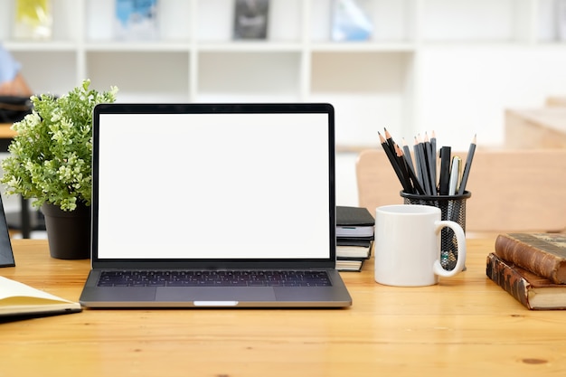 Premium Photo | Loft workspace with mockup laptop on desk