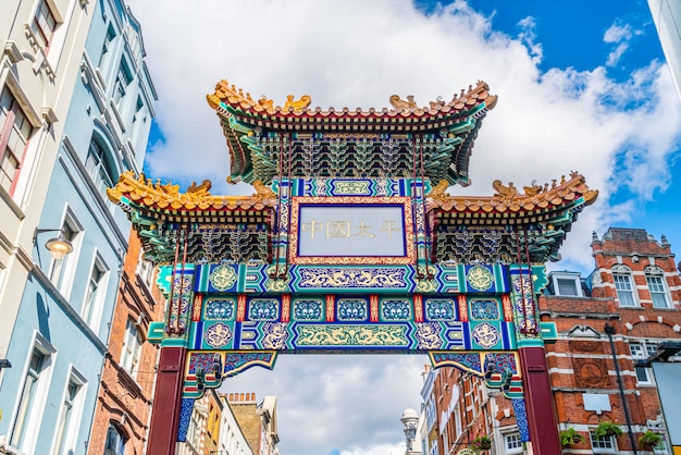 Premium Photo | London chinatown entrance gate in traditional chinese ...