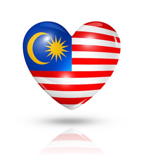 Premium Photo | Love malaysia heart flag icon