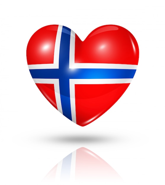 Premium Photo Love Norway Heart Flag Icon