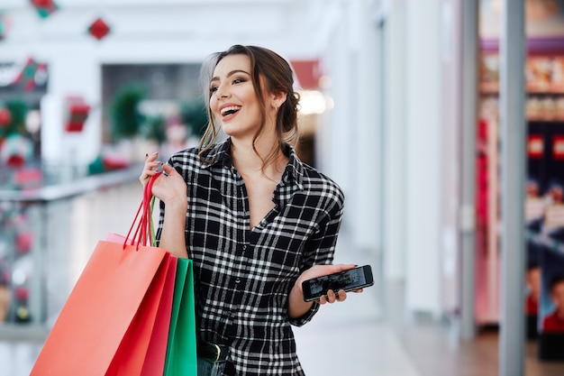 Premium Photo | Lovely girl at shopping mall