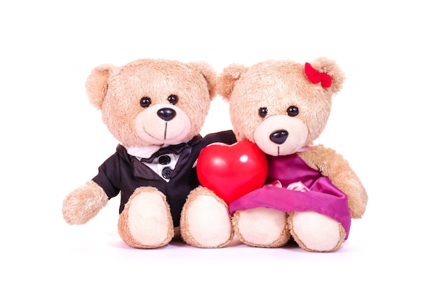 teddy bear wedding couple