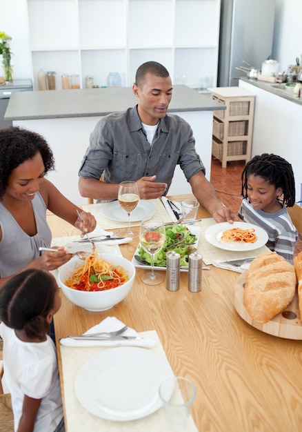 Premium Photo | Loving family dining together