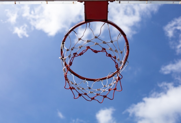 Premium Photo | Low angle view of basketball hoop