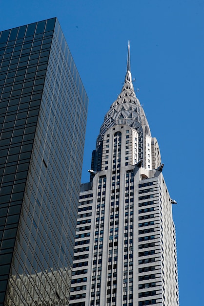 クライスラービル ミッドタウン マンハッタン ニューヨーク ニューヨーク州 米国の低角度の景色 プレミアム写真