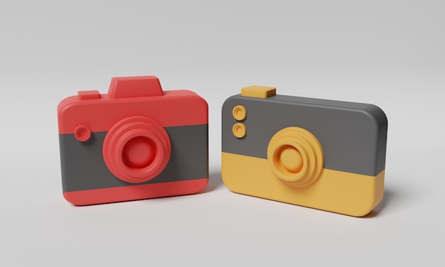 Premium Photo | Low poly camera 3d rendering