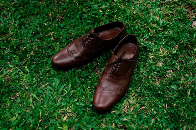 Premium Photo | Luxurious brown wedding shoes